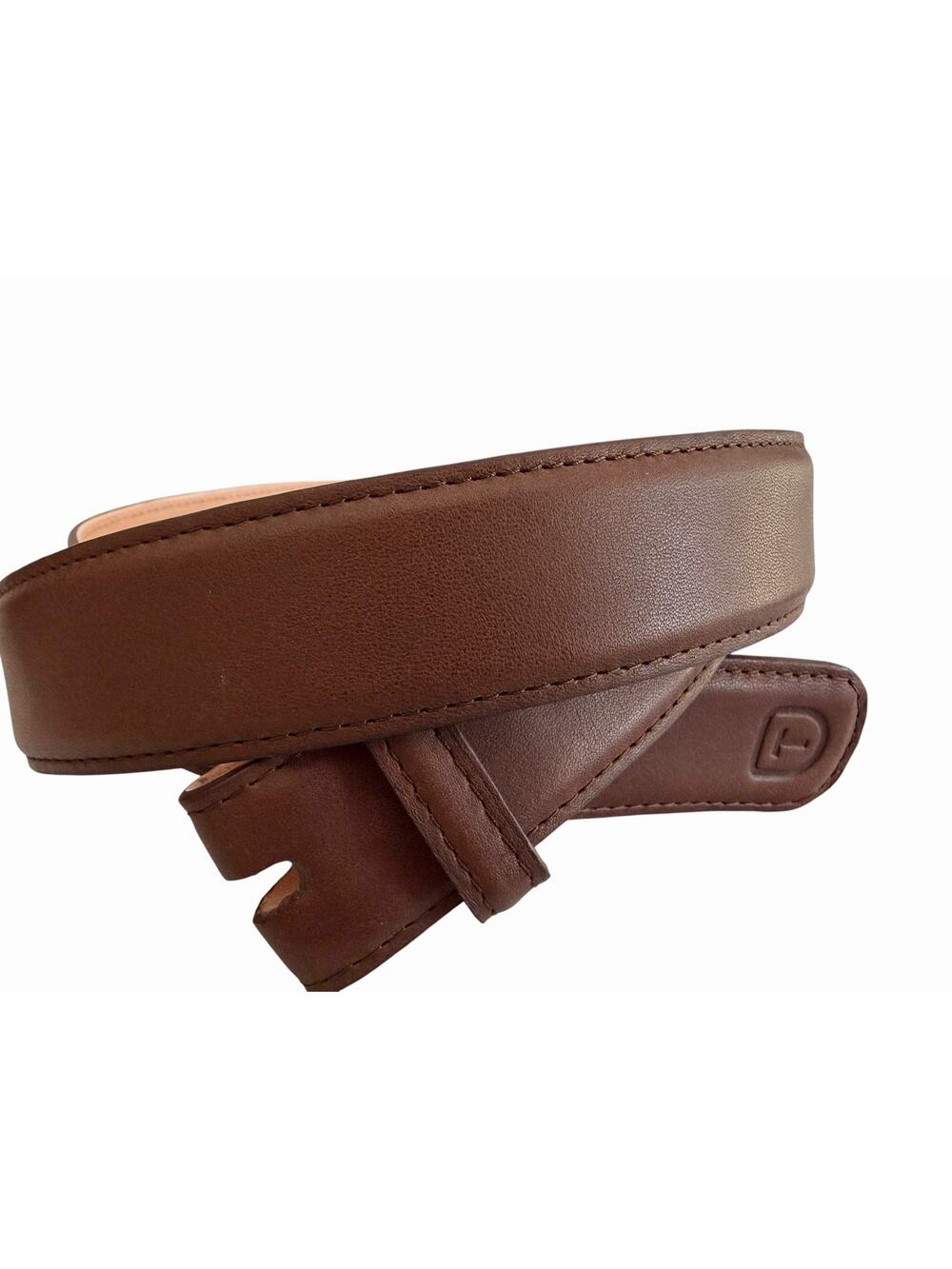 NEW Tecovas Cowboy Western Handmade Calfskin Belt •Men 42• Brown No Buckle Snap